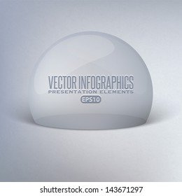 Fondo abstracto con bola de vidrio como burbuja de habla vectorial