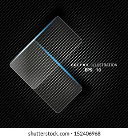Abstract background with glass element and carbon texture