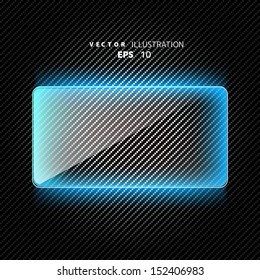 Abstract background with glass element and carbon texture