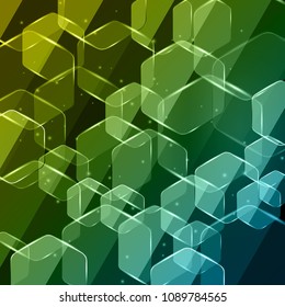  Abstract background glass hexagon vector background.