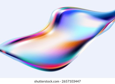 Fondo Abstractas de forma iridiscente de vidrio. Colorido Fondo de pantalla de Vector líquido.