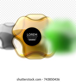 Abstract background, glass minimal cross shapes with blurred effects. Vector futuristic technology geometric abstract background