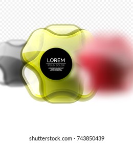 Abstract background, glass minimal cross shapes with blurred effects. Vector futuristic technology geometric abstract background
