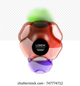 Abstract background, glass minimal cross shapes with blurred effects. Vector futuristic technology geometric abstract background