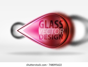 Abstrakter Hintergrund, Glas minimale runde und Pfeil-Formen in 3D-Raum mit unscharfen Effekten. Vektorgeometrischer abstrakter Hintergrund