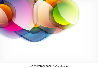 Abstract background - glass shiny transprent hexagon shapes overlapping eath other. Vector Illustration For Wallpaper, Banner, Background, Card, Book Illustration, landing page