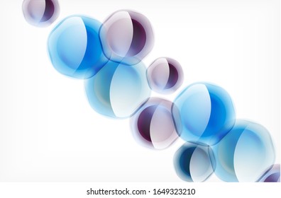 Abstract background - glass shiny transprent hexagon shapes overlapping eath other. Vector Illustration For Wallpaper, Banner, Background, Card, Book Illustration, landing page