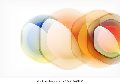 Abstract background - glass shiny transprent hexagon shapes overlapping eath other. Vector Illustration For Wallpaper, Banner, Background, Card, Book Illustration, landing page