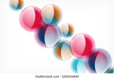 Abstract background - glass shiny transprent hexagon shapes overlapping eath other. Vector Illustration For Wallpaper, Banner, Background, Card, Book Illustration, landing page