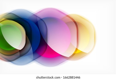 Abstract background - glass shiny transprent hexagon shapes overlapping eath other. Vector Illustration For Wallpaper, Banner, Background, Card, Book Illustration, landing page