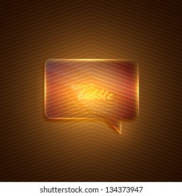 abstract background with glass transparent speech bubble