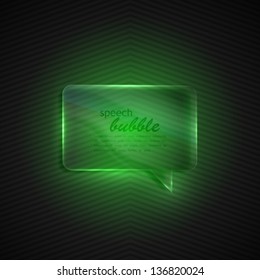 abstract background with glass transparent speech bubble