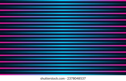 Fondo abstracto con un patrón de líneas geométricas brillantes de color rosa azul. Concepto moderno y brillante de tecnología futurista. Plantilla horizontal de banner vectorial para volante, tarjeta, portada de folletos, afiche, web

