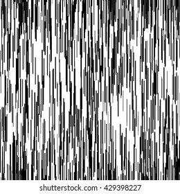 Abstract background with glitch effect, distortion, seamless texture, random vertical black and white lines for design concepts, posters, wallpapers, web, presentations, prints. Vector illustration.