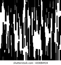Abstract background with glitch effect, distortion, seamless texture, random vertical black and white lines for design concepts, posters, wallpapers, web, presentations, prints. Vector illustration.