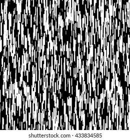 Abstract background with glitch effect, distortion, seamless texture, random vertical black and white lines for design concepts, posters, wallpapers, web, presentations, prints. Vector illustration.