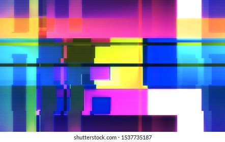 Abstract background glitch texture. Digital interference of a broken high precision internet television. Distorted encoded video. Vector illustration.