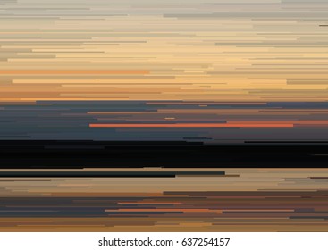 Abstract background with glitched horizontal stripes, stream lines. Concept of aesthetics of signal error. Glitch effect background for a poster, cover, design concepts, banners, web presentations.