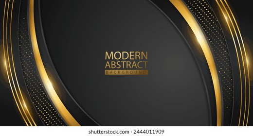 Abstract background with glitter and golden lines glowing dots golden combinations. Luxury and elegant design for element design and other users. Vector illustration