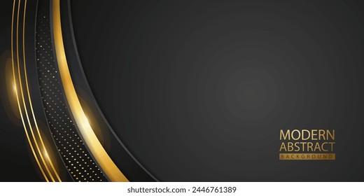 Abstract background with glitter and golden lines glowing dots golden combinations. Luxury and elegant design for element design and other users. Vector illustration