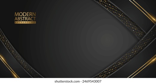 Abstract background with glitter and golden lines glowing dots golden combinations. Luxury and elegant design for element design and other users. Vector illustration