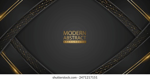 Abstract background with glitter and golden lines glowing dots golden combinations. Luxury and elegant design for element design and other users. Vector illustration