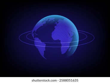 Abstract background with global futuristic map, stock vector