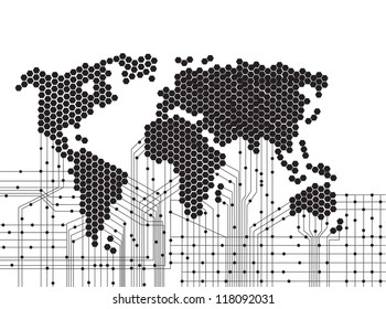 abstract background global internet connections concept