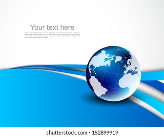 Abstract background with globe. Design template