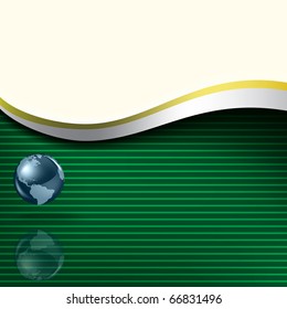 Abstract background with globe on a green