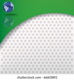 abstract background with globe and stars on white