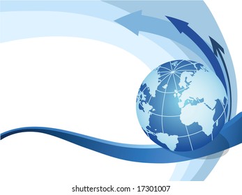 Abstract background with globe. Vector illustration