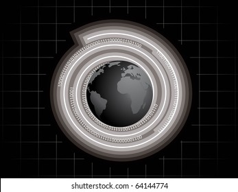 abstract background with globe, vector illustration