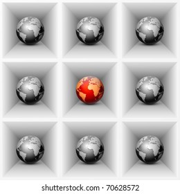 Abstract background with globe. Vector illustration. Eps10