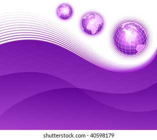 Abstract background with globes. Vector illustration.