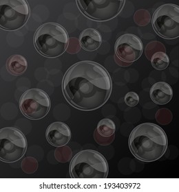 Abstract background with glossy balls. Vector illustration. 