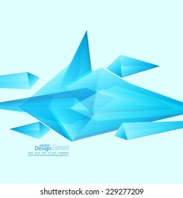 Abstract background with glossy blue crystals. 