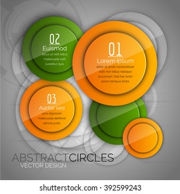 Abstract background with glossy circles. Vector design elements. Glossy buttons.
