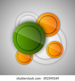 Abstract background with glossy circles. Vector design elements. Glossy buttons.