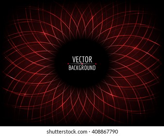 Abstract background. Glossy flower on dark. Vector graphic design.