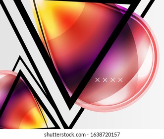 Abstract background - glossy glass bubbles, abstract sphere shapes, geometric dynamic composition with copyspace. Vector Illustration For Wallpaper, Banner, Background, Card, Book Illustration