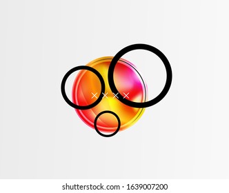 Abstract background - glossy glass bubbles, abstract sphere shapes, geometric dynamic composition with copyspace. Vector Illustration For Wallpaper, Banner, Background, Card, Book Illustration