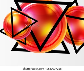 Abstract background - glossy glass bubbles, abstract sphere shapes, geometric dynamic composition with copyspace. Vector Illustration For Wallpaper, Banner, Background, Card, Book Illustration