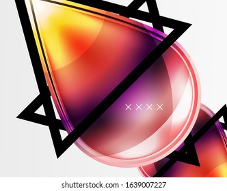 Abstract background - glossy glass bubbles, abstract sphere shapes, geometric dynamic composition with copyspace. Vector Illustration For Wallpaper, Banner, Background, Card, Book Illustration