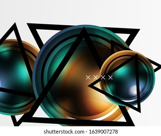 Fundo abstrato - bolhas de vidro brilhante, formas de esferas abstratas, composição dinâmica geométrica com copyspace. Ilustração De Vetor Para Papel De Parede, Banner, Plano De Fundo, Cartão, Ilustração De Livro