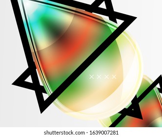 Fundo abstrato - bolhas de vidro brilhante, formas de esferas abstratas, composição dinâmica geométrica com copyspace. Ilustração De Vetor Para Papel De Parede, Banner, Plano De Fundo, Cartão, Ilustração De Livro