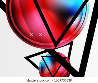 Abstract background - glossy glass bubbles, abstract sphere shapes, geometric dynamic composition with copyspace. Vector Illustration For Wallpaper, Banner, Background, Card, Book Illustration