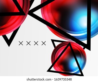 Abstract background - glossy glass bubbles, abstract sphere shapes, geometric dynamic composition with copyspace. Vector Illustration For Wallpaper, Banner, Background, Card, Book Illustration