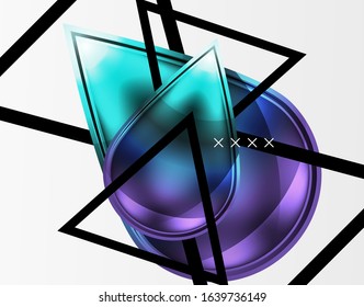 Abstract background - glossy glass bubbles, abstract sphere shapes, geometric dynamic composition with copyspace. Vector Illustration For Wallpaper, Banner, Background, Card, Book Illustration