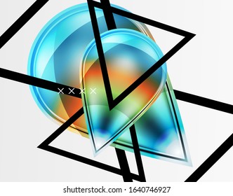 Abstract background - glossy glass bubbles, abstract sphere shapes, geometric dynamic composition with copyspace. Vector Illustration For Wallpaper, Banner, Background, Card, Book Illustration